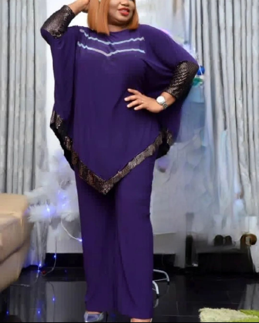 Purple Embellished 2-Piece