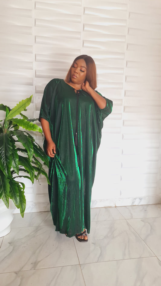 Metallic Green Thistle Kaftan