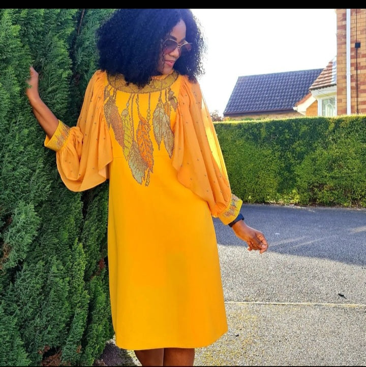 Mustard Frontal Dress