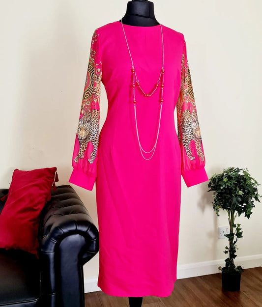 Pink Long Chain Dress