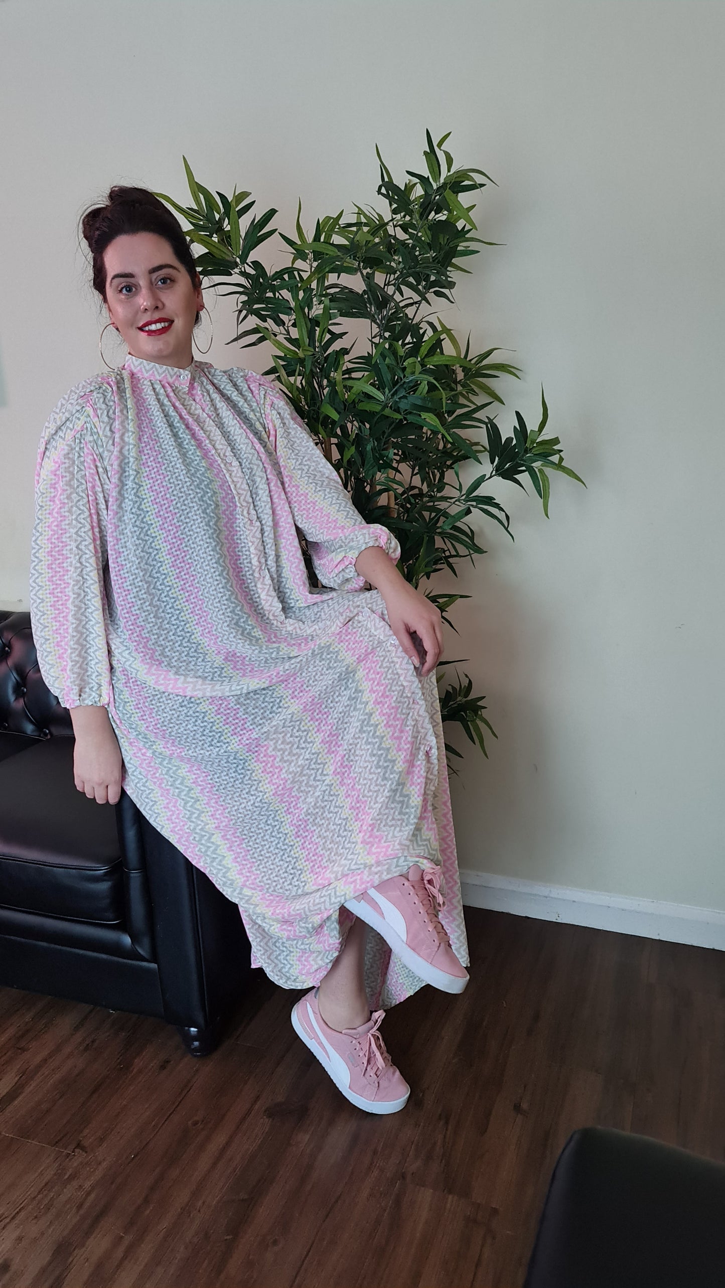 Pink Zigzag Kaftan