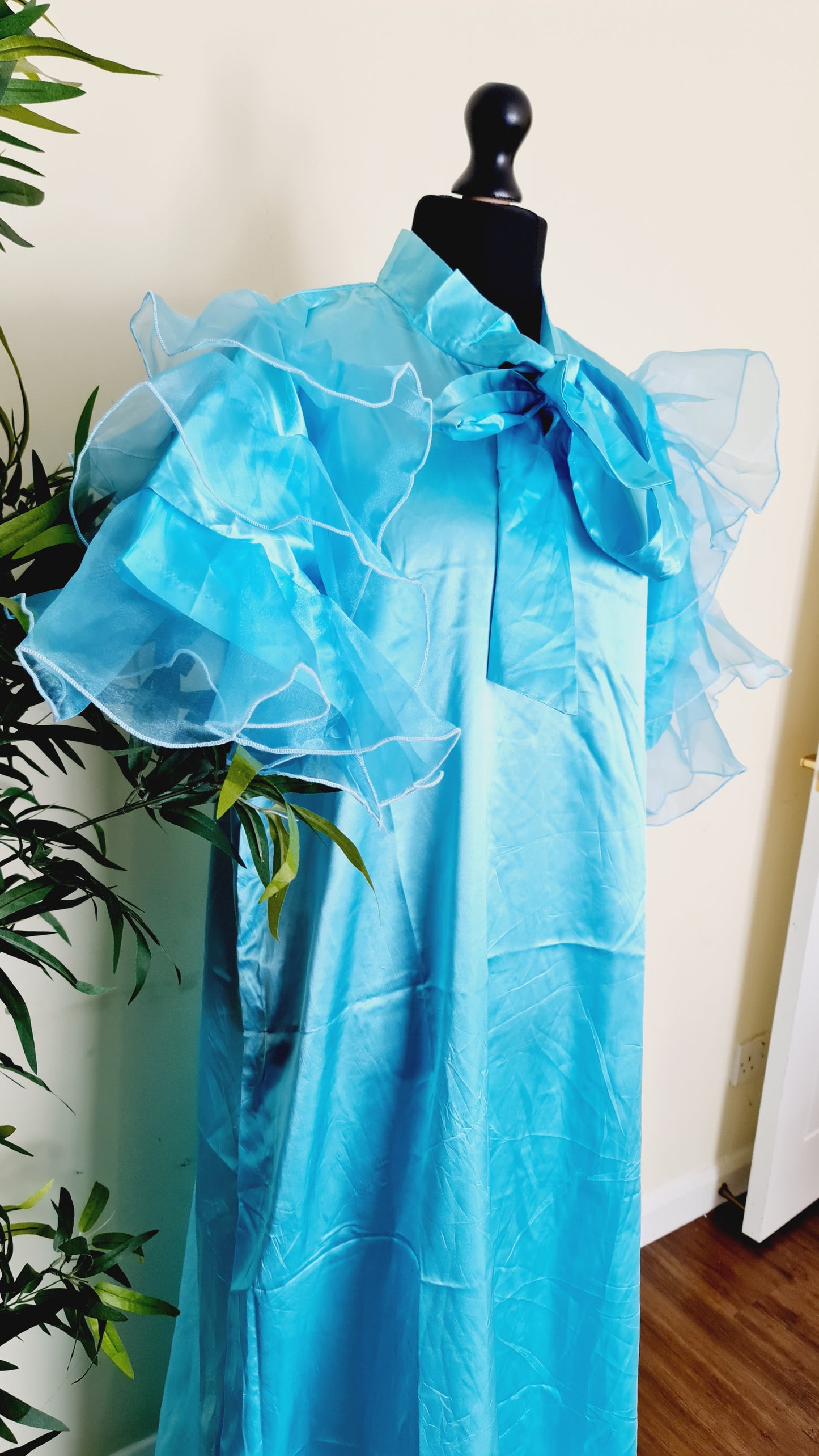 Satin Ruffle Kaftan